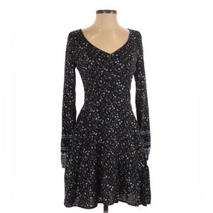 Hollister Paisley Casual Floral Cute Black Dress